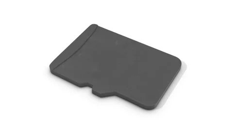 Memory Card on a White Floor. Micro SD Card 3D Animation. 4K Stock Footage 311623679