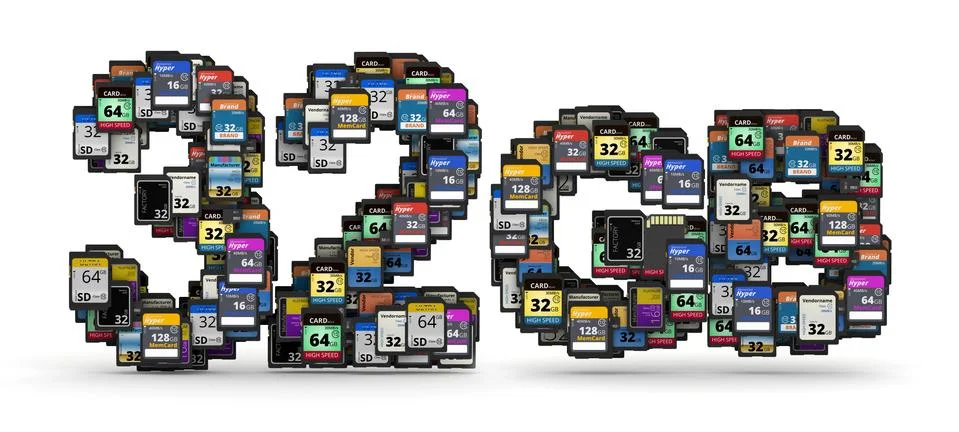Memory cards capacity Stock Illustration