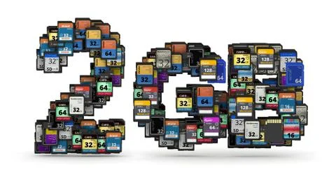 Memory cards capacity Stock Illustration