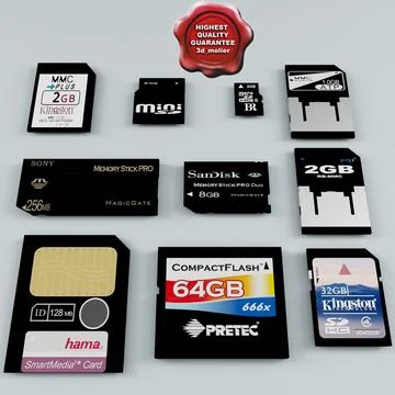 Memory Cards Collection 3D Model