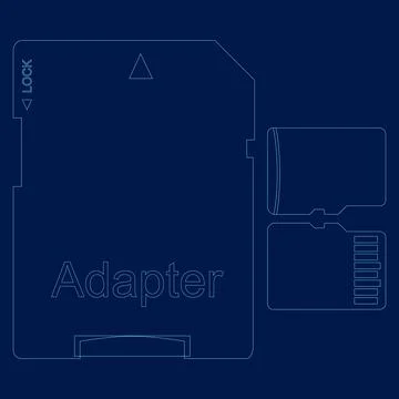 Memory cards contour on a blue background. Vector illustration Stock Illustration