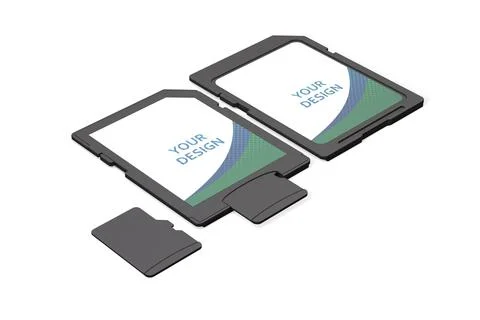 Memory Cards Set on White Background Stock Photos