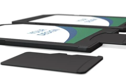 Memory Cards Set on White Background Stock Photos