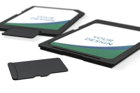 Memory Cards Set on White Background Foto stock