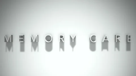 Memory care 3D title animation with shadows on a white background Stock Footage 297273415