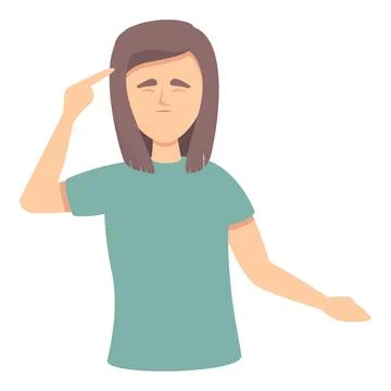 Memory care icon cartoon vector. Woman disease Illustrazione stock