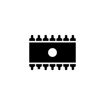 Memory Chip Flat Vector Icon 스톡 일러스트