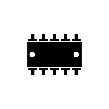 Memory Chip Flat Vector Icon 스톡 일러스트