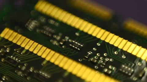 Memory chips from computer Stock Footage