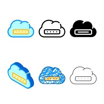 Memory cloud storage color icon vector minimal 스톡 일러스트