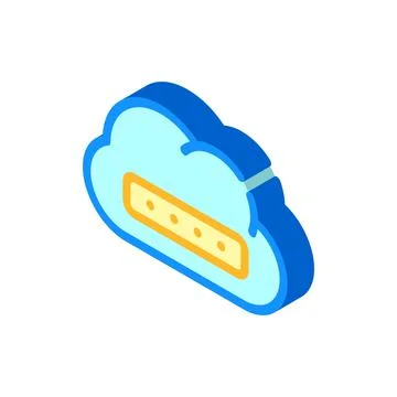 Memory cloud storage isometric icon vector illustration Stock Illustration