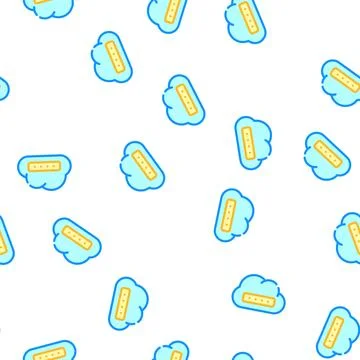 Memory cloud storage vector seamless pattern Stock Illustration