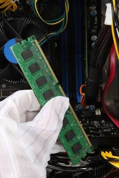 Memory into computer assembled computer of the memory into computer Copyri... Stock Photos