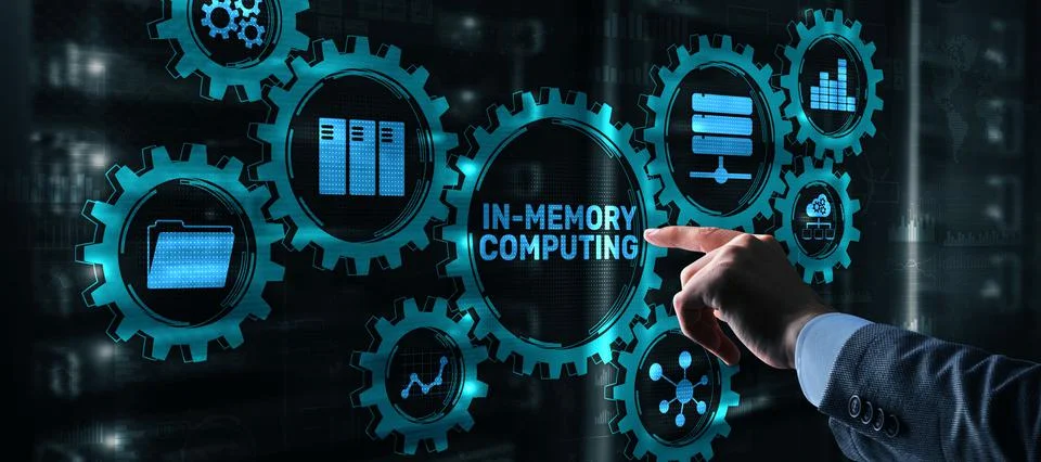 In-Memory Computing. High-performance distributed systems designed for storing Stock Photos