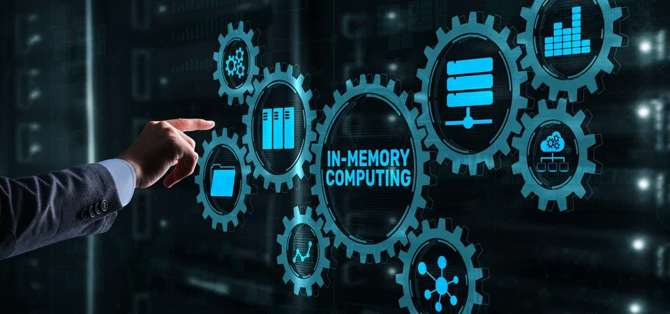 In-Memory Computing. High-performance distributed systems designed for storing Stock Photos