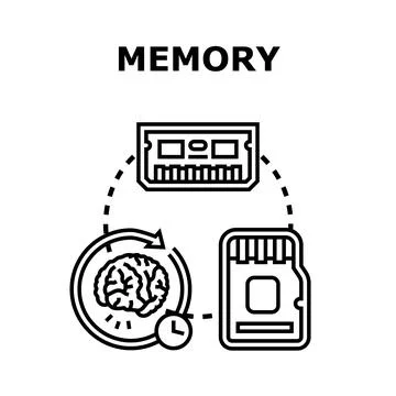 Memory concept connecting human brain and digital storage Ilustración de archivo