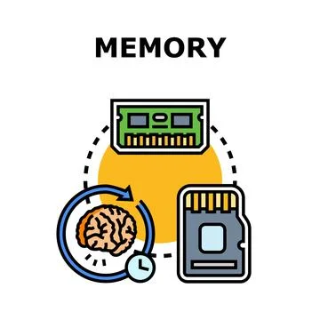 Memory concept connecting human brain and digital storage Stock Illustration