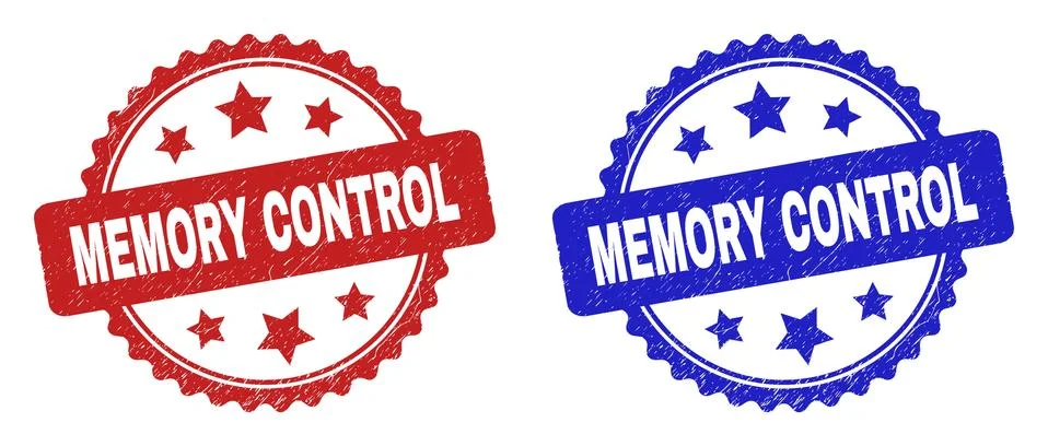 MEMORY CONTROL Rosette Seals with Distress Surface Stock Illustration