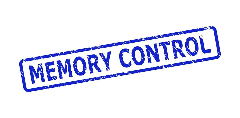 MEMORY CONTROL Stamp with Distress Surface and Rounded Rectangle Frame Illustrazione stock