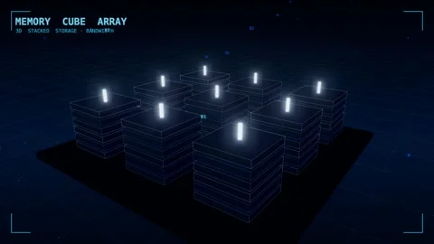 Memory cube hbm stacks bus Stock Footage 339991831