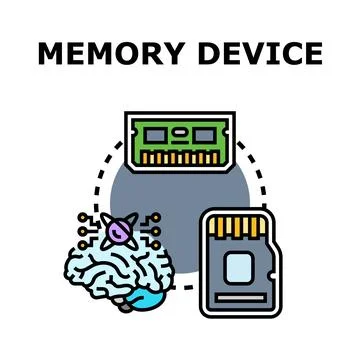 Memory device concept storing digital information 스톡 일러스트