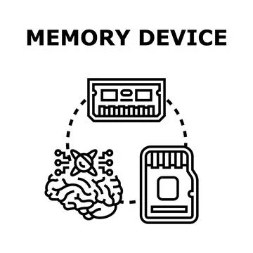 Memory device concept storing digital information Stockillustratie