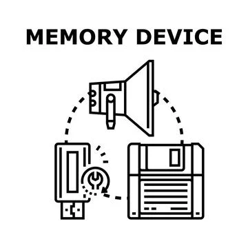 Memory devices storing data concept illustration イラスト素材