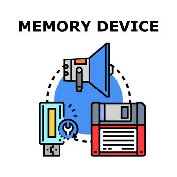 Memory devices storing data concept illustration Stock Illustration