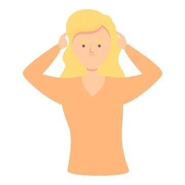 Memory disease icon cartoon vector. Woman dementia 스톡 일러스트