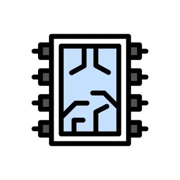 Memory flat color icon Stock Illustration