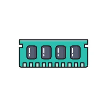 Memory flat color icon Stock Illustration