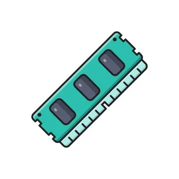 Memory flat color icon Stock Illustration