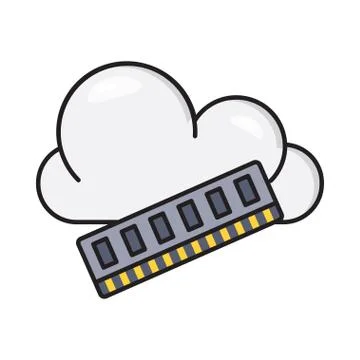 Memory flat color icon Stock Illustration