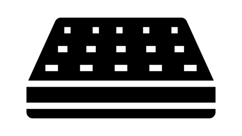 Memory foam mattress bedroom interior glyph icon animation Stock Footage 326157878