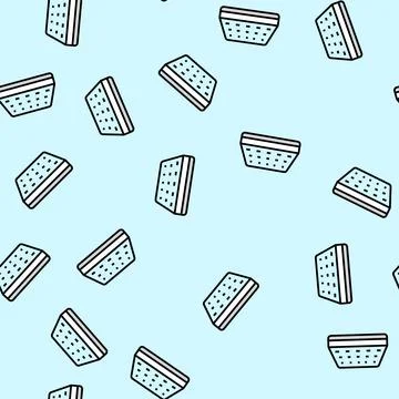Memory foam mattress bedroom interior vector seamless pattern 스톡 일러스트