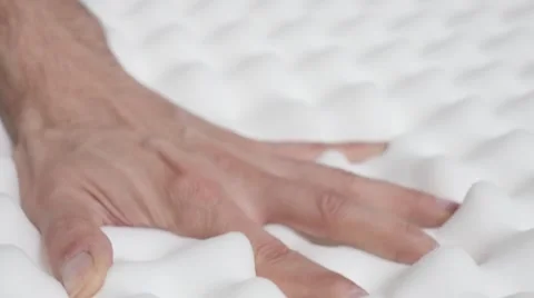 Memory foam peak and valley mattress  slow motion 1080p HD video - Orthopedic Stock Footage 67198645