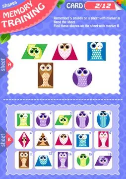 Memory game children shapes 2 Stock Illustration