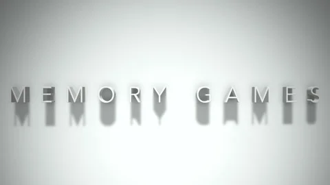 Memory games 3D title animation white text on a white background Stock Footage 299426678