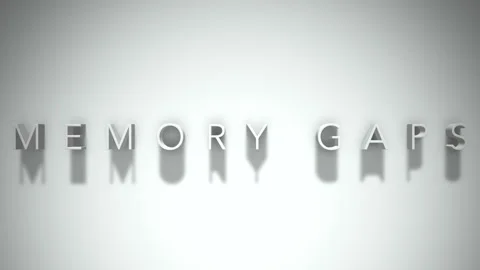 Memory gaps 3D title animation with shadows on a white background Stock Footage 297081861