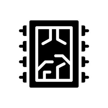 Memory glyph flat icon Stock Illustration