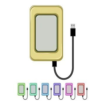 Memory hard drive cartoon vector graphic Illustrazione stock