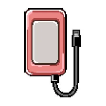 Memory hard drive pixel art vector illustration Illustrazione stock