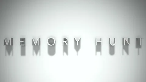 Memory hunt 3D title animation with shadows on a white background Stock Footage 297081859