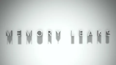 Memory leaks 3D title animation white text on a white background Stock Footage 299369587