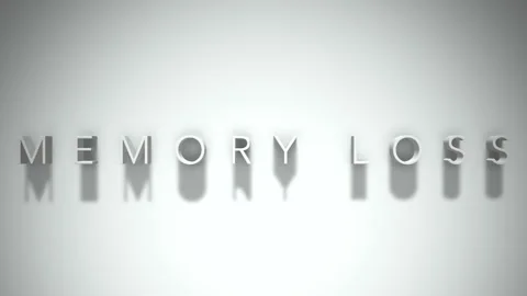 Memory loss 3D title animation with shadows on a white background Stock Footage 297081904