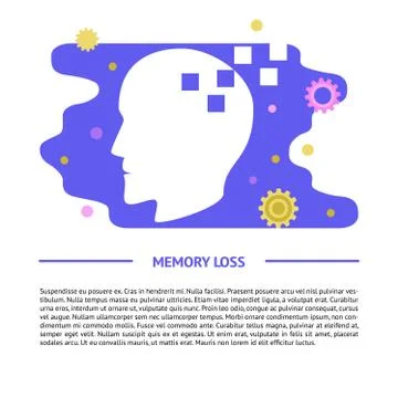 Memory loss concept banner template in flat style Stock Illustration