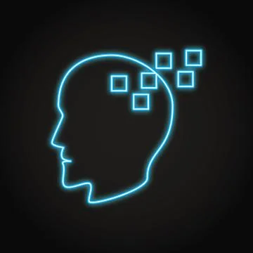 Memory loss concept icon in neon style 스톡 일러스트