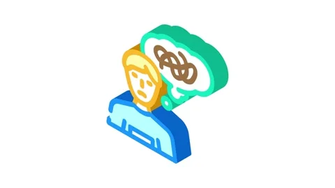 Memory loss confusion disease symptom isometric icon animation Stock Footage 327281933