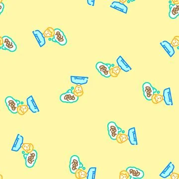 Memory loss confusion disease symptom vector seamless pattern Stock Illustration