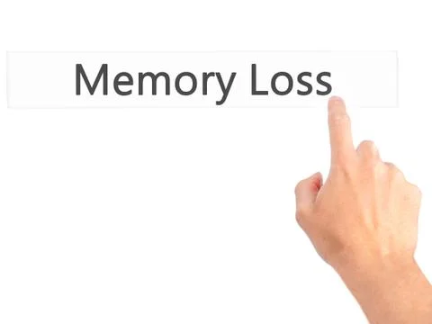 Memory Loss - Hand pressing a button on blurred background concept on visual  Stockfoto's